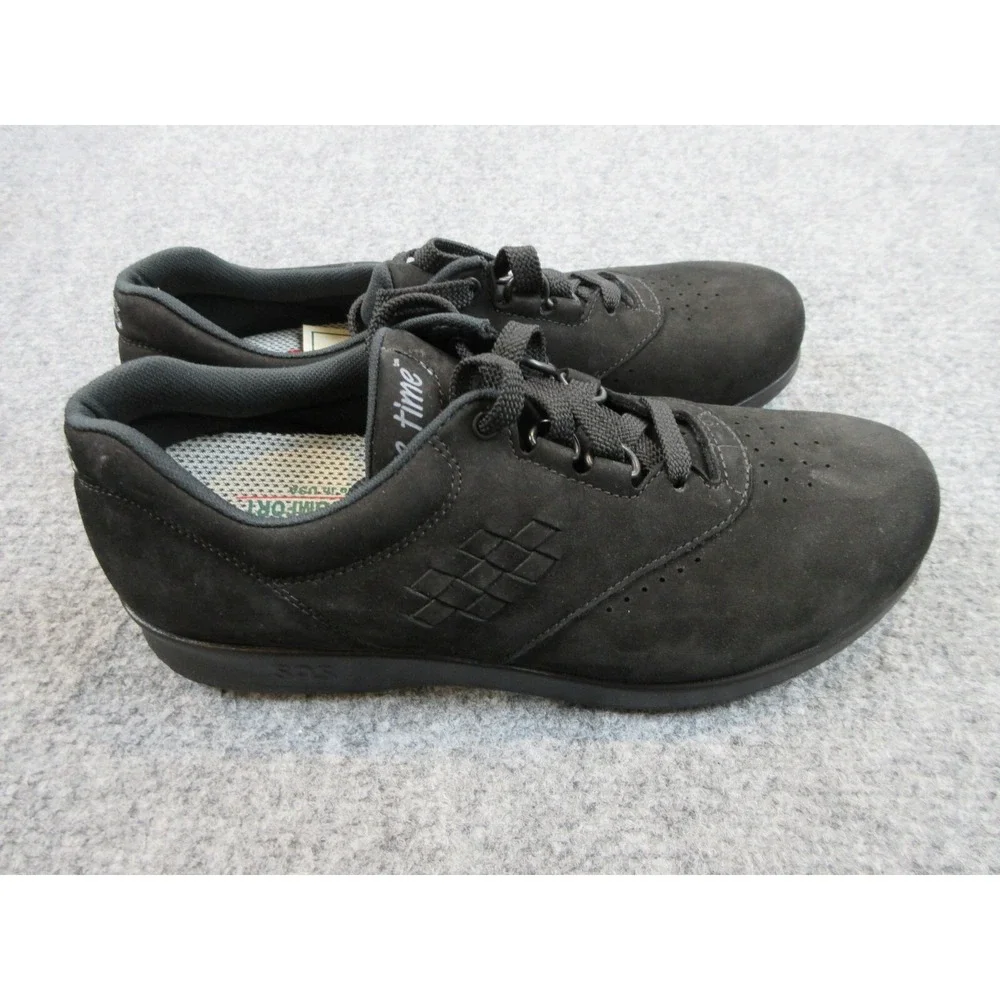 SAS Free Time Shoes Womens Black Charcoal Comfort Leather Walking Size 7.5‎